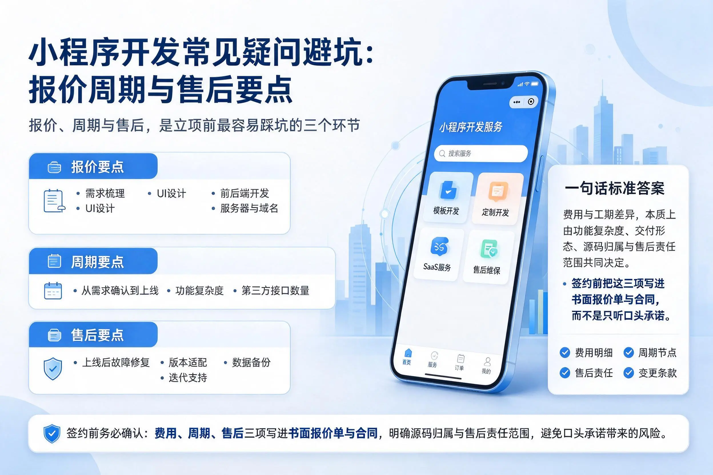 成都小程序开发常见疑问避坑：报价周期与售后要点