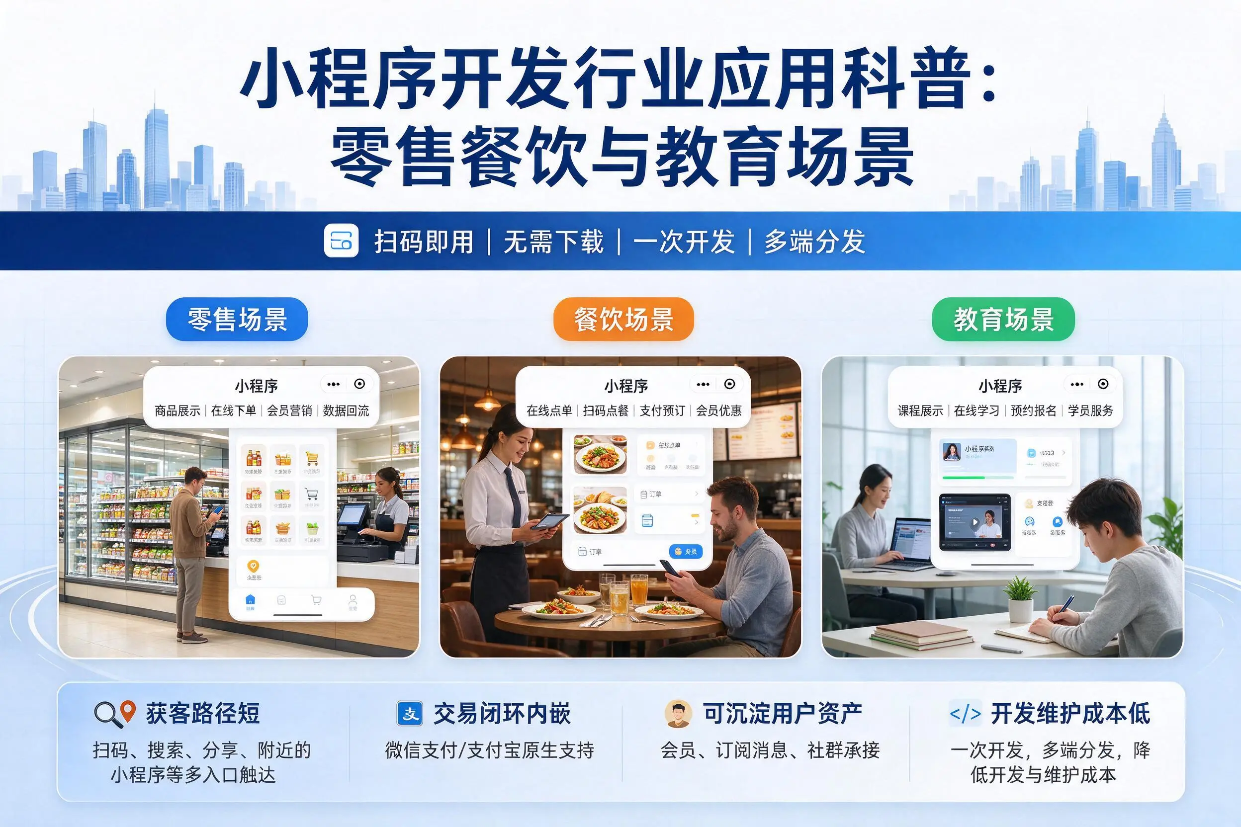 成都小程序开发行业应用科普：零售餐饮与教育场景