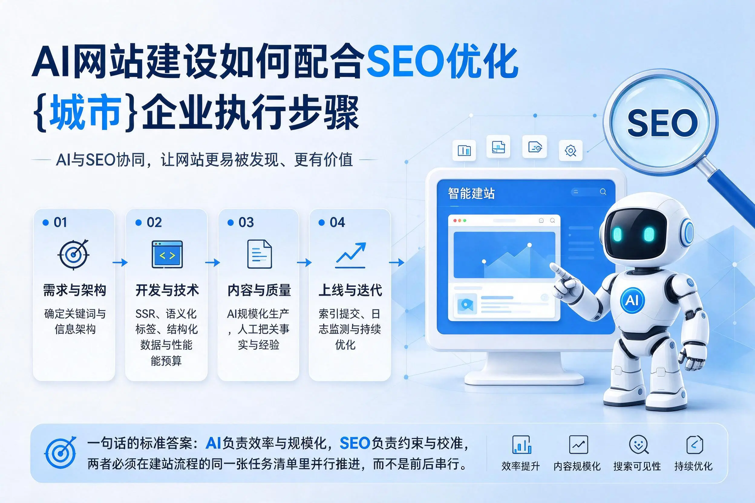 AI网站建设如何配合SEO优化，成都企业执行步骤