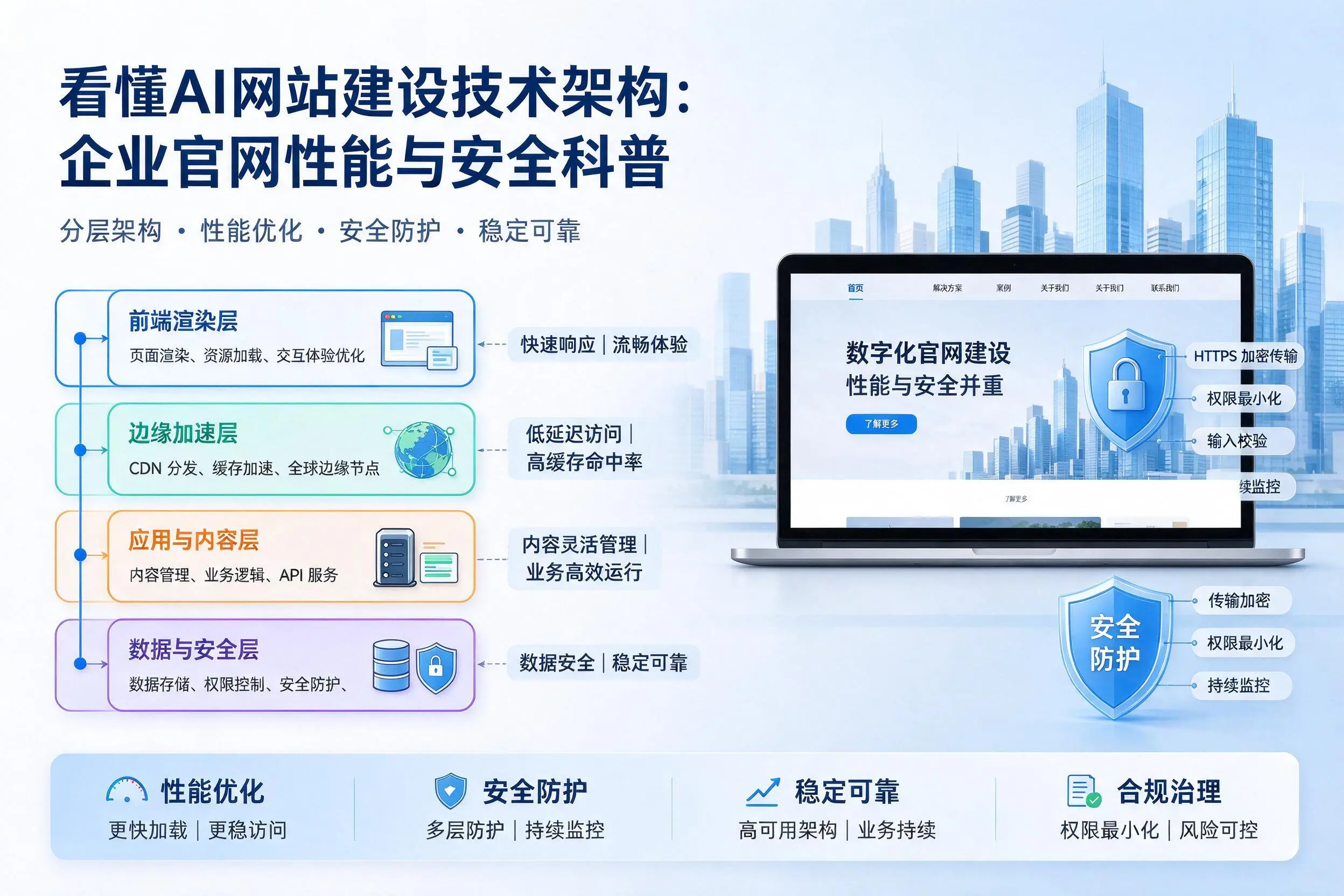 看懂AI网站建设技术架构：成都企业官网性能与安全科普