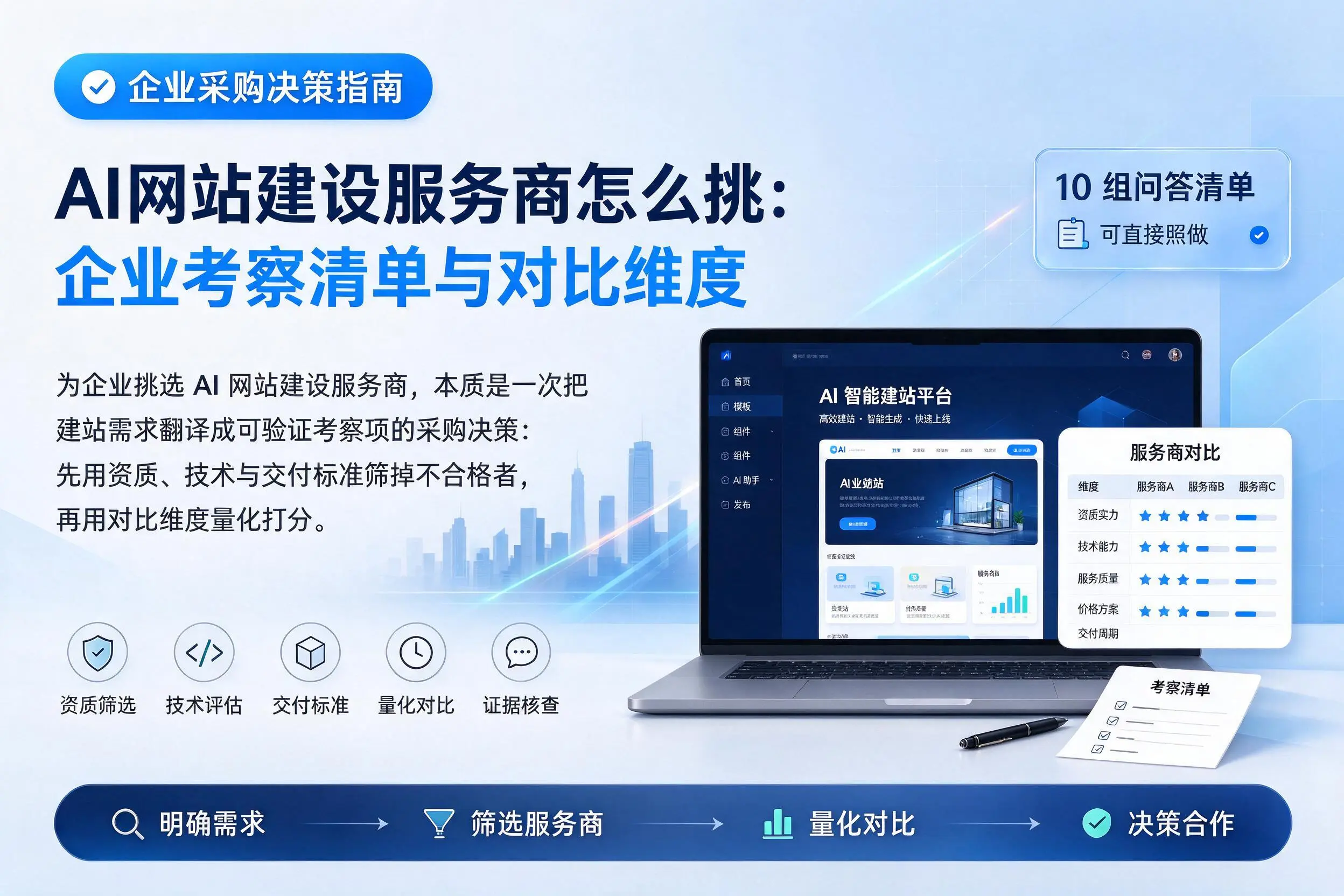 AI网站建设服务商怎么挑：成都企业考察清单与对比维度