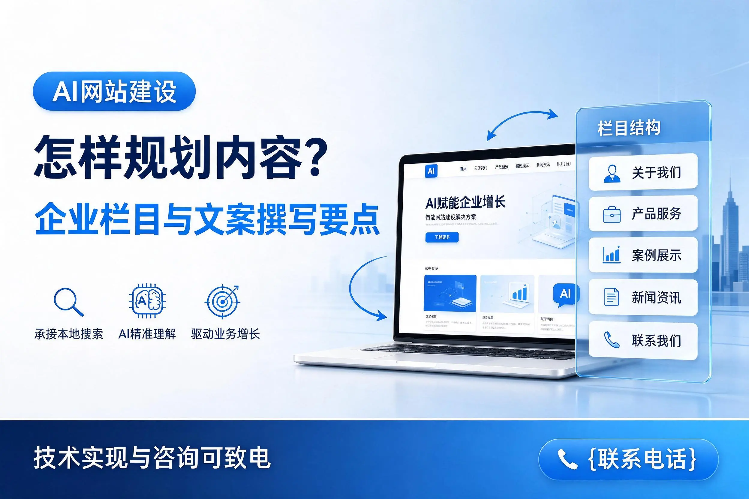 AI网站建设怎样规划内容？成都企业栏目与文案撰写要点